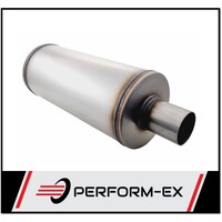 PERFORM-EX 6" ROUND X 14" LONG 2.5" 409 STAINLESS MEGA FLOW UNIVERSAL MUFFLER