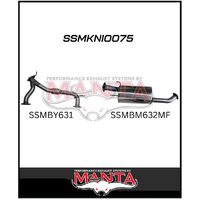 MANTA 3" STAINLESS STEEL MID SECTION WITH CENTRE MUFFLER FITS NISSAN PATROL Y62 5.6L V8 2012-ON