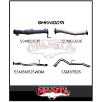 MANTA 3" TURBO BACK EXHAUST WITH CAT/NO MUFFLER FITS NISSAN NAVARA D23 NP300 2.3L TD 4CYL 2015-ON (SSMKNI0091)