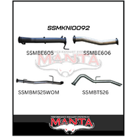 MANTA 3" TURBO BACK EXHAUST WITH NO CAT/NO MUFFLER FITS NISSAN NAVARA D23 NP300 2.3L TD 4CYL 2015-ON (SSMKNI0092)