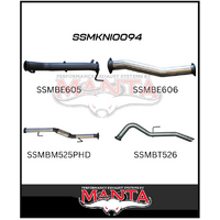 MANTA 3" TURBO BACK EXHAUST WITH NO CAT/HOTDOG FITS NISSAN NAVARA D23 NP300 2.3L TD 4CYL 2015-ON (SSMKNI0094)
