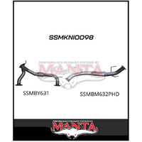 MANTA 3" STAINLESS STEEL MID SECTION WITH CENTRE HOTDOG FITS NISSAN PATROL Y62 5.6L V8 2012-ON
