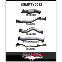 MANTA 3" STAINLESS STEEL TURBO BACK EXHAUST SYSTEM WITH CAT/NO MUFFLER FITS TOYOTA LANDCRUISER VDJ79R 4.5L V8 DUAL CAB 2012-2016 (SSMKTY0012)