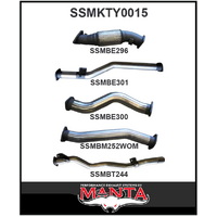 MANTA 3" STAINLESS STEEL TURBO BACK EXHAUST SYSTEM NO CAT/NO MUFFLER FITS TOYOTA LANDCRUISER VDJ79R 4.5L V8 DUAL CAB 2012-2016 (SSMKTY0015)