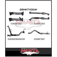 MANTA 2.5" TWIN INTO 3" STAINLESS STEEL TURBO BACK EXHAUST SYSTEM WITH CATS NO MUFFLERS FITS TOYOTA LANDCRUISER VDJ200R 2007-2015 (SSMKTY0041)