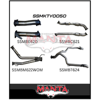 MANTA 3" TWIN STAINLESS STEEL TURBO BACK EXHAUST SYSTEM (L & R EXIT) WITH CATS/NO MUFFLERS FITS TOYOTA LANDCRUISER VDJ200R 2007-2015 (SSMKTY0050)