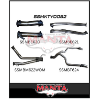 MANTA 3" TWIN STAINLESS STEEL TURBO BACK EXHAUST SYSTEM (L & R EXIT) NO CATS/NO MUFFLERS FITS TOYOTA LANDCRUISER VDJ200R 2007-2015 (SSMKTY0052)