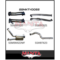 MANTA 3" TWIN INTO SINGLE 4" STAINLESS STEEL TURBO BACK EXHAUST SYSTEM NO CATS/1 MUFFLER FITS TOYOTA LANDCRUISER VDJ200R 2007-2015 (SSMKTY0055)