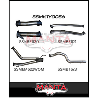 MANTA 3" TWIN INTO SINGLE 4" STAINLESS STEEL TURBO BACK EXHAUST SYSTEM NO CATS/NO MUFFLER FITS TOYOTA LANDCRUISER VDJ200R 2007-2015 (SSMKTY0056)