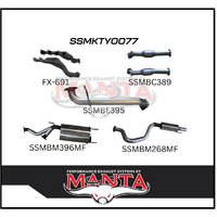 MANTA EXTRACTORS, CATS & 3" CAT BACK EXHAUST SYSTEM WITH CENTRE & REAR MUFFLER FITS TOYOTA LANDCRUISER UZJ100R 1998-2007 (SSMKTY0077)