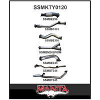 MANTA 3" TWIN TURBO BACK EXHAUST SYSTEM WITH CAT/NO MUFFLER FITS TOYOTA LANDCRUISER VDJ79R 4.5L V8 DUAL CAB 2012-2016 (SSMKTY0120)