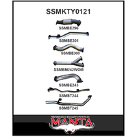 MANTA 3" TWIN TURBO BACK EXHAUST SYSTEM NO CAT/NO MUFFLER FITS TOYOTA LANDCRUISER VDJ79R 4.5L V8 DUAL CAB 2012-2016 (SSMKTY0121)