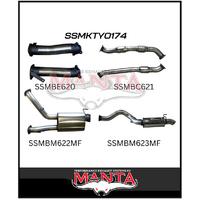 MANTA 3" TWIN INTO SINGLE 4" STAINLESS STEEL TURBO BACK EXHAUST SYSTEM WITH CATS/2 MUFFLERS FITS TOYOTA LANDCRUISER VDJ200R 2007-2015 (SSMKTY0174)