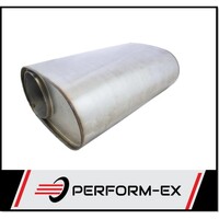 9" x 5" Oval 14" Long 4" O/C Mega Power 409 Stainless Steel Universal Muffler