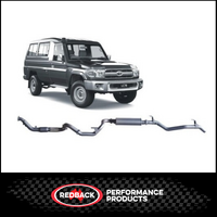REDBACK 3" 409 STAINLESS STEEL TURBO BACK EXHAUST SYSTEM WITH NO CAT/MUFFLER FITS TOYOTA LANDCRUISER VDJ79R 2007-2016 SINGLE CAB (TLX40200-PM)
