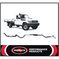 REDBACK 3" 409 STAINLESS STEEL NO CAT/RESONATOR EXHAUST SYSTEM FITS TOYOTA LANDCRUISER VDJ79R 2007-2016 SINGLE CAB