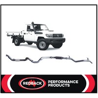 REDBACK 3" 409 STAINLESS STEEL NO CAT/RESONATOR EXHAUST SYSTEM FITS TOYOTA LANDCRUISER VDJ79R 2007-2016 SINGLE CAB