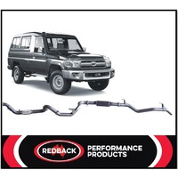 REDBACK 3" 409 STAINLESS STEEL CAT/RESONATOR EXHAUST SYSTEM FITS TOYOTA LANDCRUISER VDJ78R 2007-2016 TROOP CARRIER