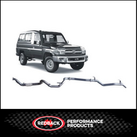 REDBACK 3" TURBO BACK NO CAT/PIPE ONLY EXHAUST SYSTEM FITS TOYOTA LANDCRUISER VDJ78R 2007-2016 TROOP CARRIER (TLX40400-PO)