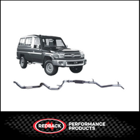REDBACK 3" TURBO BACK NO CAT/RESONATOR EXHAUST SYSTEM FITS TOYOTA LANDCRUISER VDJ78R 2007-2016 TROOP CARRIER (TLX40400-PR)