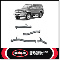REDBACK 3" 409 STAINLESS STEEL DPF BACK EXHAUST SYSTEM WITH PIPE ONLY FITS TOYOTA LANDCRUISER VDJ76R 2016-ON WAGON