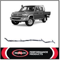 REDBACK 3" 409 STAINLESS STEEL CAT/PIPE ONLY EXHAUST SYSTEM FITS TOYOTA LANDCRUISER VDJ79R 2007-2016 DUAL CAB