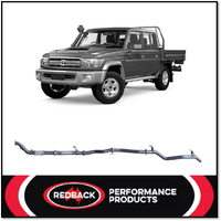 REDBACK 3" 409 STAINLESS STEEL NO CAT/PIPE ONLY EXHAUST SYSTEM FITS TOYOTA LANDCRUISER VDJ79R 2007-2016 DUAL CAB