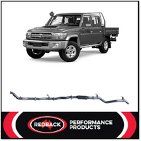 REDBACK 3" 409 STAINLESS STEEL NO CAT/RESONATOR EXHAUST SYSTEM FITS TOYOTA LANDCRUISER VDJ79R 2007-2016 DUAL CAB