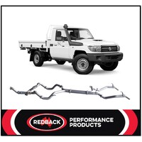 REDBACK TWIN 3" 409 STAINLESS STEEL TURBO BACK PIPE ONLY EXHAUST SYSTEM FITS TOYOTA LANDCRUISER VDJ79R 2007-2016 SINGLE CAB