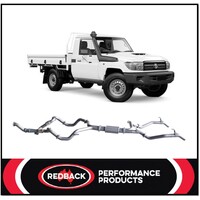 REDBACK TWIN 3" 409 STAINLESS STEEL TURBO BACK RESONATOR EXHAUST SYSTEM FITS TOYOTA LANDCRUISER VDJ79R 2007-2016 SINGLE CAB