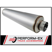 GLASS PACKED STRAIGHT THROUGH TRUCK MUFFLER 10" ROUND X 44" LONG X 4" IN/OUT