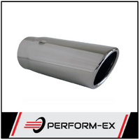 ANGLE CUT ROLLED IN STAINLESS STEEL EXHAUST TIP - 2.5" INLET - 2.75" OUTLET (6.5" LONG)