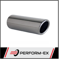 ANGLE CUT ROLLED IN STAINLESS STEEL EXHAUST TIP - 2" INLET - 2 1/8" OUTLET (6.5" LONG)