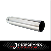 STRAIGHT CUT STAINLESS STEEL EXHAUST TIP - 2" INLET - 2.5" OUTLET (18" LONG)
