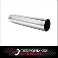 STRAIGHT CUT STAINLESS STEEL EXHAUST TIP - 2" INLET - 2.5" OUTLET (12" LONG)
