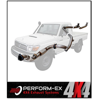PERFORM-EX 3" STAINLESS STEEL TURBO BACK EXHAUST SYSTEM FITS TOYOTA LANDCRUISER VDJ79R SINGLE CAB 2007-2016