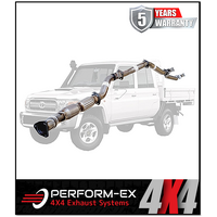 PERFORM-EX 3" STAINLESS STEEL TURBO BACK EXHAUST SYSTEM FITS TOYOTA LANDCRUISER VDJ79R 2012-2016 DUAL CAB