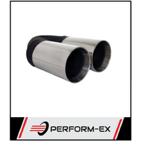 STRAIGHT CUT INNER CONE STAINLESS STEEL EXHAUST TIP - 2.25" INLET - TWIN 3" OUTLET (9" LONG)