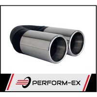 STRAIGHT CUT ROLLED IN Y PIECE EXHAUST TIP - DUAL 3" (OUTLET) 8" LONG