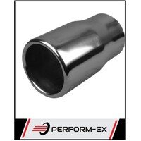 2 1/2" INLET 3" OUTLET 5" STRAIGHT CUT ROLLED IN EXHAUST TIP (KNOCK ON)