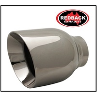 2 1/2" INLET 4" OUTLET REDBACK BLACK CHROME ANGLE CUT EXHAUST TIP (5 1/8" LONG)