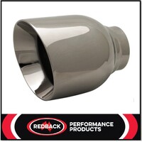 3" INLET 4" OUTLET REDBACK BLACK CHROME ANGLE CUT EXHAUST TIP (5 1/8" LONG)