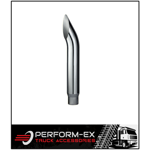 CHROME EXHAUST STACK CURVED REDUCING 6" OD > 5" OD X 24" (610MM) LONG WITH PLAIN INLET (CPSR6524)