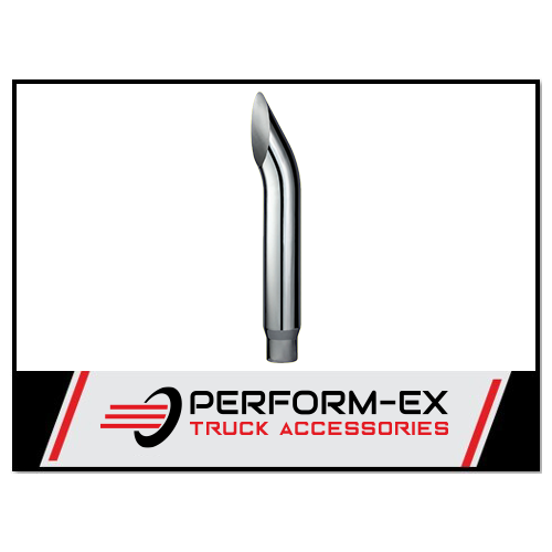 CHROME EXHAUST STACK CURVED REDUCING 6" OD > 5" OD X 60" (1525MM) LONG WITH PLAIN INLET (CPSR6560)