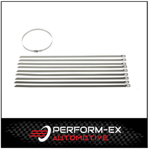 EXHAUST LAGGING STAINLESS STEEL CABLE TIES 350MM X 8MM (10 PACK)