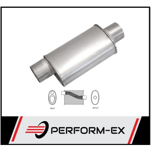 9" X 5" OVAL 14" LONG 4" O/C MEGA POWER UNIVERSAL MUFFLER (D1027M)