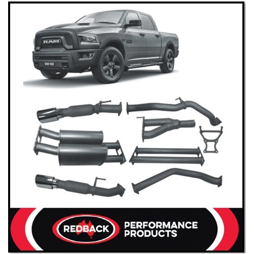 REDBACK TWIN 3" STAINLESS CAT BACK EXHAUST WITH MUFFLER FITS RAM 1500 DS 5.7L 2017-ON