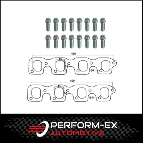 EXTRACTOR GASKETS & BOLT KIT FITS FORD FALCON / FAIRLANE CLEVELAND V8 4V 302 351