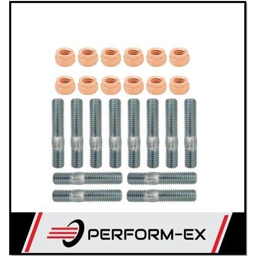 M8 X 1.25 EXHAUST MANIFOLD EXTRACTORS STUD & COPPER NUT KIT (47MM LONG)