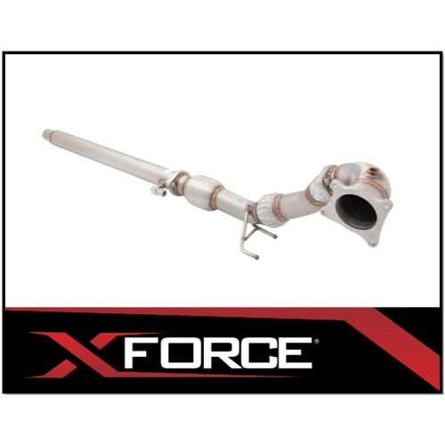 XFORCE 304 STAINLESS STEEL DUMP PIPE WITH CAT (3.5" TO 3") FITS VOLKSWAGEN GOLF R MK6 2009-2013